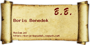 Boris Benedek névjegykártya